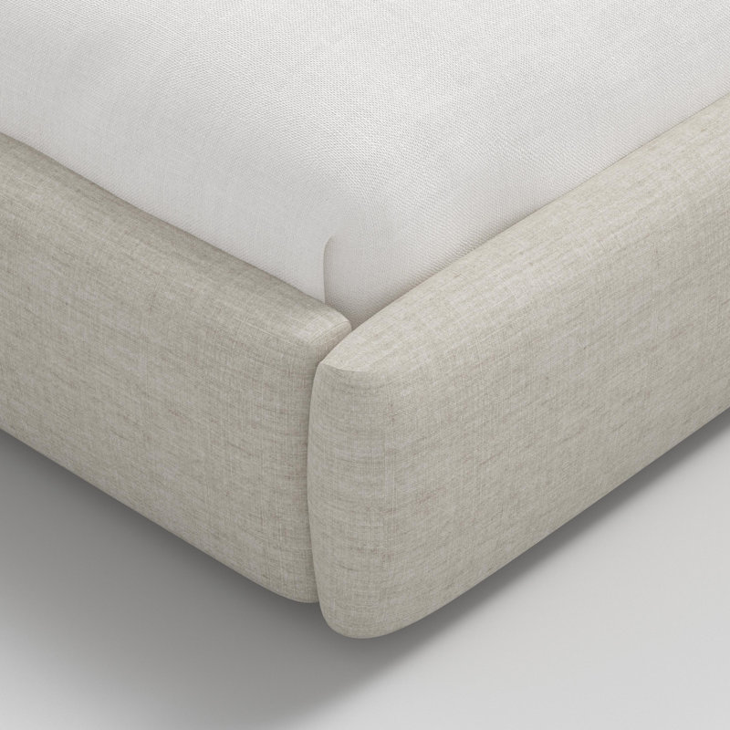 Daphne Platform Bed, Queen, Relaxed Linen Zinc