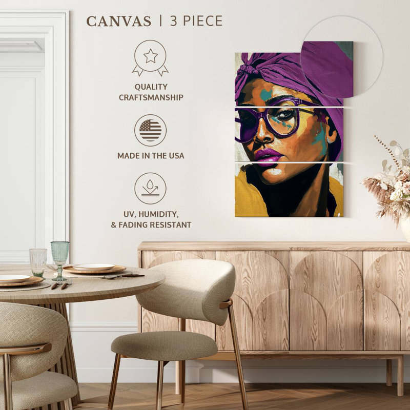 Leisha en turban mauve, H 57 po x l 36 po