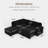 Brunella L Shaped Upholstered Corduroy Sleeper Sectional Sofa Black-326068161-326068163