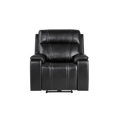 Fauteuil inclinable électrique en cuir noir 8880