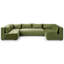 Canapé d'angle modulaire Langridge en velours vert olive