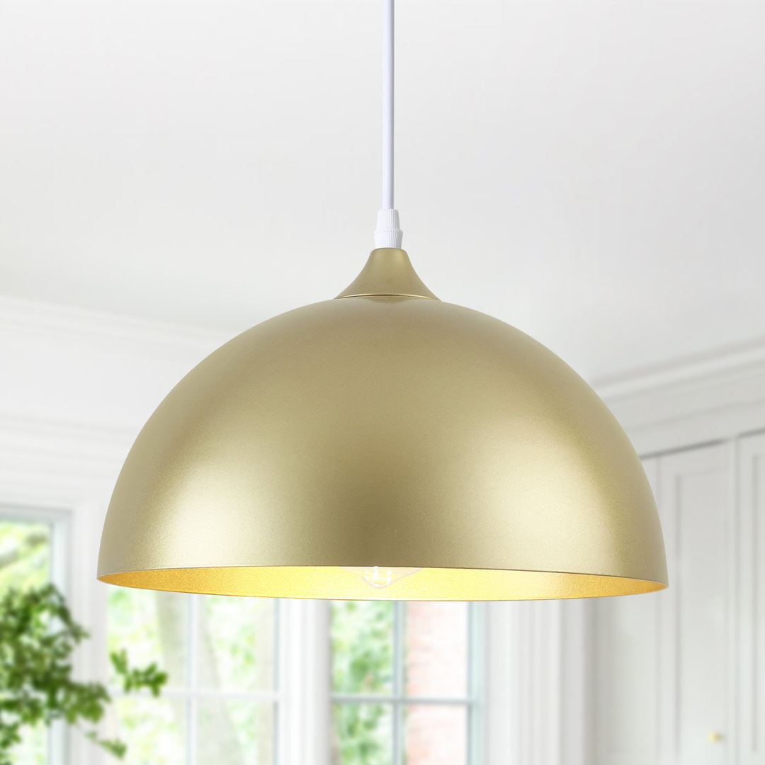Danialah 1 - Light 11.81" Industrial Dome Single Pendant with Metal Dome Shade for Kitchen Island Dinning Room Orren Ellis 