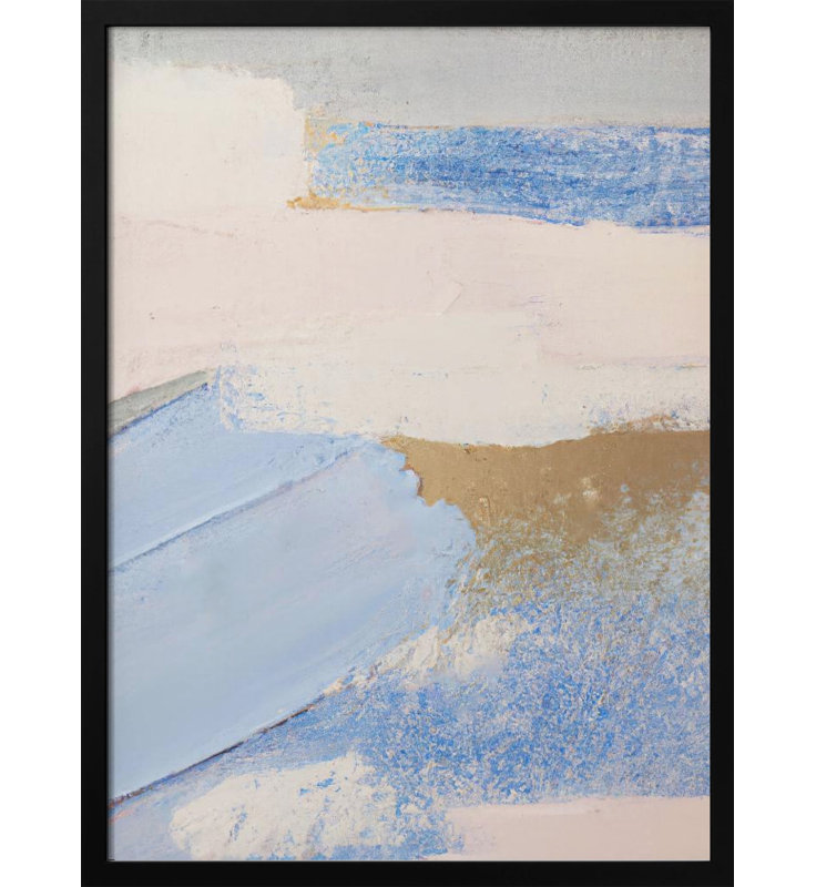 "Brush Strokes 3", art mural texturé encadré, Noir, noir, noir, noir, H 14 po x l 10 po