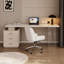 Bureau frangé rectangulaire beige / blanc + bois manufacturé + acrylique avec bureau à 3 tiroirs-1977916457-1977916458