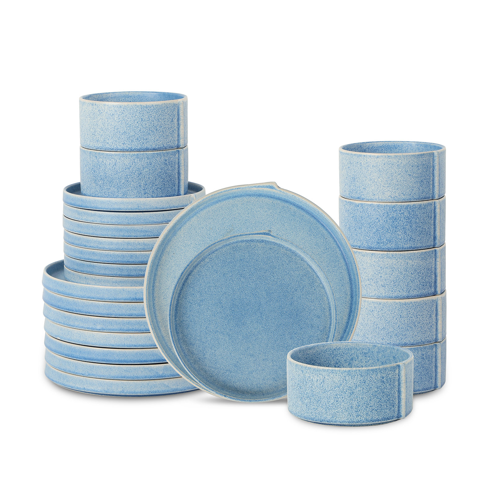 Stone Lain Bao 24-Piece Dinnerware Set Stoneware, Blue
