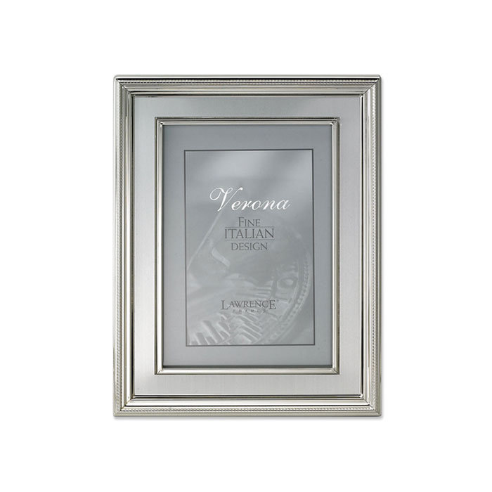 Brushed Silver Metal Beveled Picture Frame, 4" x 6"