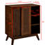 Buffet moderne pour salle de bain en bois foncé, tablette ajustable et pieds en bois massif avec armoires de rangement Mid Century