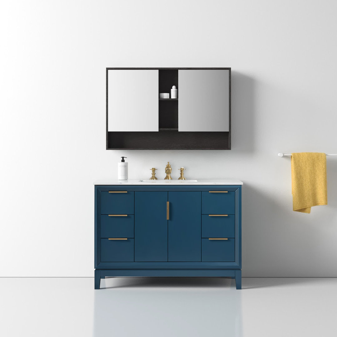 Elizabeth 48" Single Bathroom Vanity Set with Faucet Wade Logan® Base 