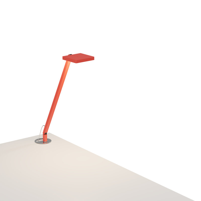 Lampe de bureau avec œillets Foccacia Solo, Rouge feu mat