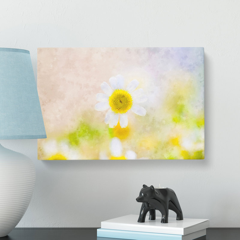 Daisy Flower View - Wrapped Canvas Painting, 60cm H x 91cm W x 3cm D