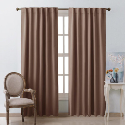 Blackout Curtain Light & Noise Reducing Room Darkening Drapes for Bedroom/Living Room/Kitchen, 2 Pieces