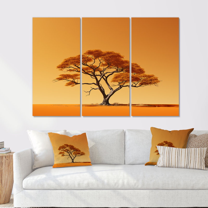 African Tree Arbor I - Tree African Wall Decor Set, 32" H x 48" W x 1" D