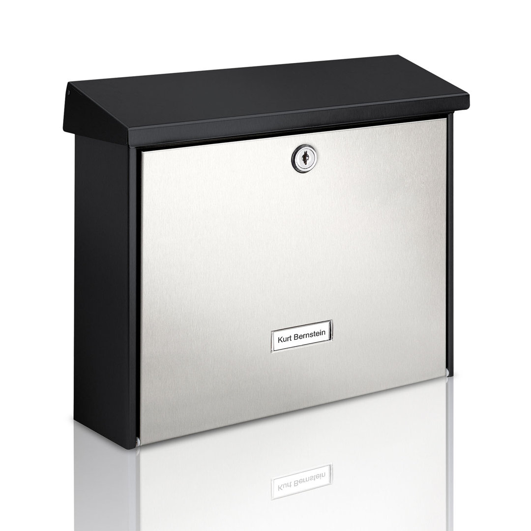 London Black & Steel Wall Mounted Lockable Weatherproof Post Box