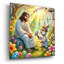  'Easter Bunny And Jesus.jpg' by Rey Klimt Acrylic Glass Wall Art, 12" x 12"