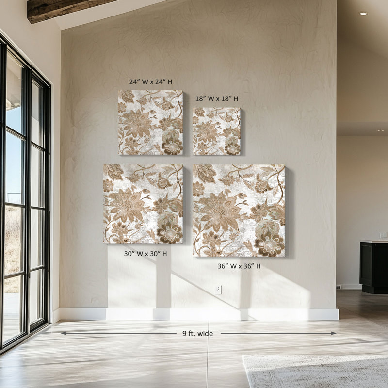 "Neutral Jacobean I" par Carol Robinson, reproduction sur toile, H 24 po x l 24 po x P 1,5 po