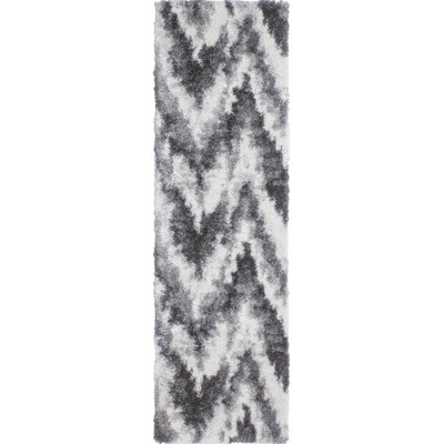 Tapis gris anthracite à poils longs Asay