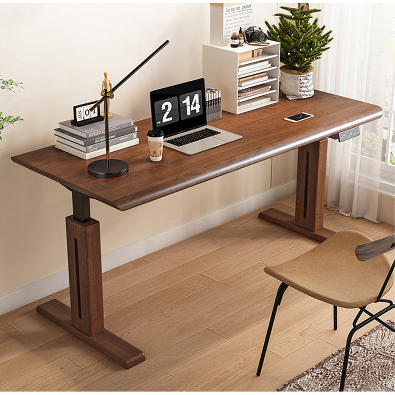 Solid Wood Electric Height Adjustable Standing Desk, 23.6" H x 47.2" W x 29.5" D
