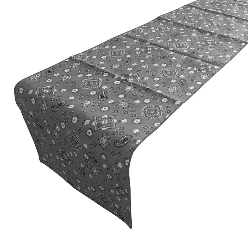 Chemin de table Bandanna, Gris, L 12 po x L 90 po