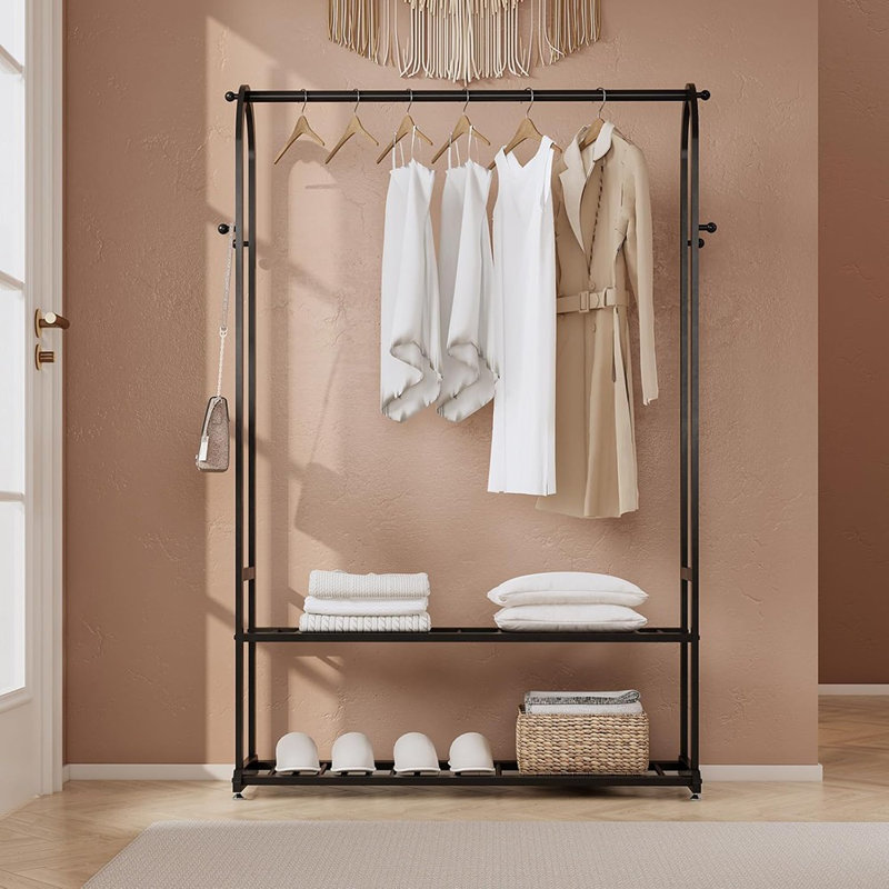 Porte-tringle double robuste et amovible avec roulettes