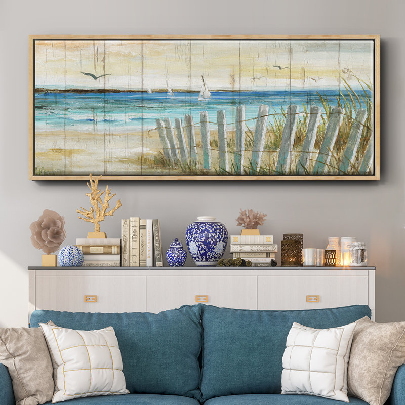 Coastal Causeway - toile encadrée, H 20 po x l 50 po