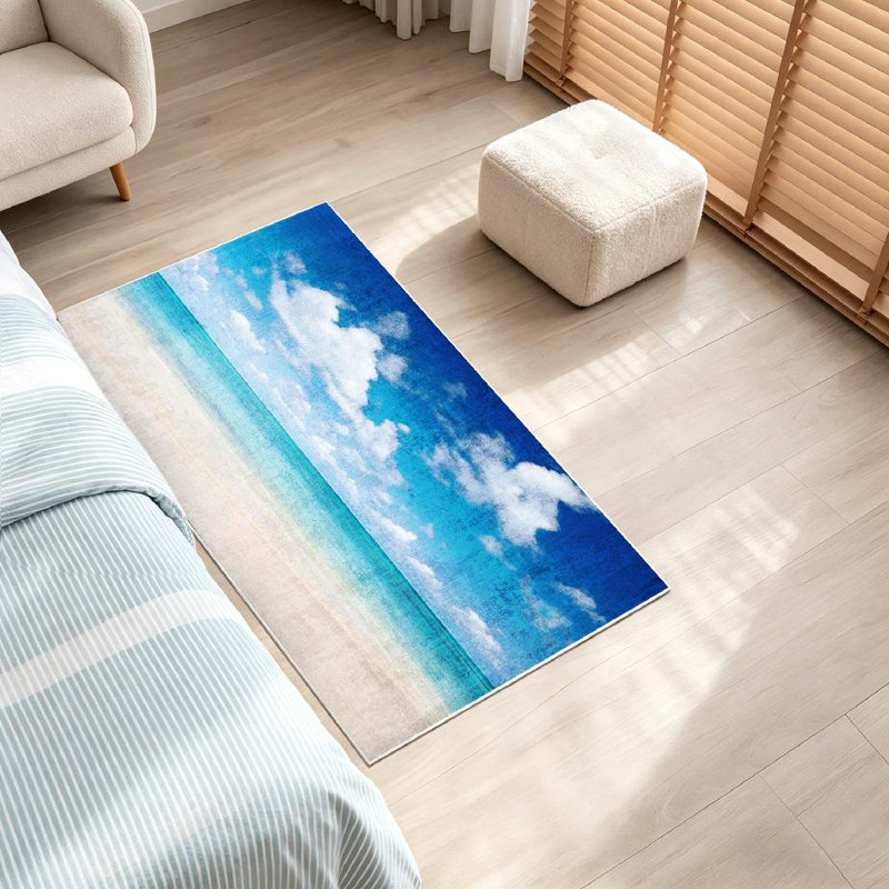 Tapis d'intérieur lavable à la machine Clear Sand Sand of Beach, Rectangle 32" x 47"