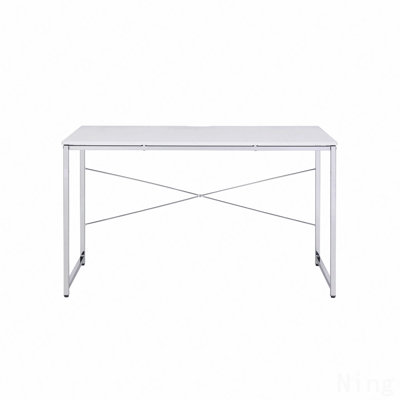 Bureau d'écriture blanc et chrome