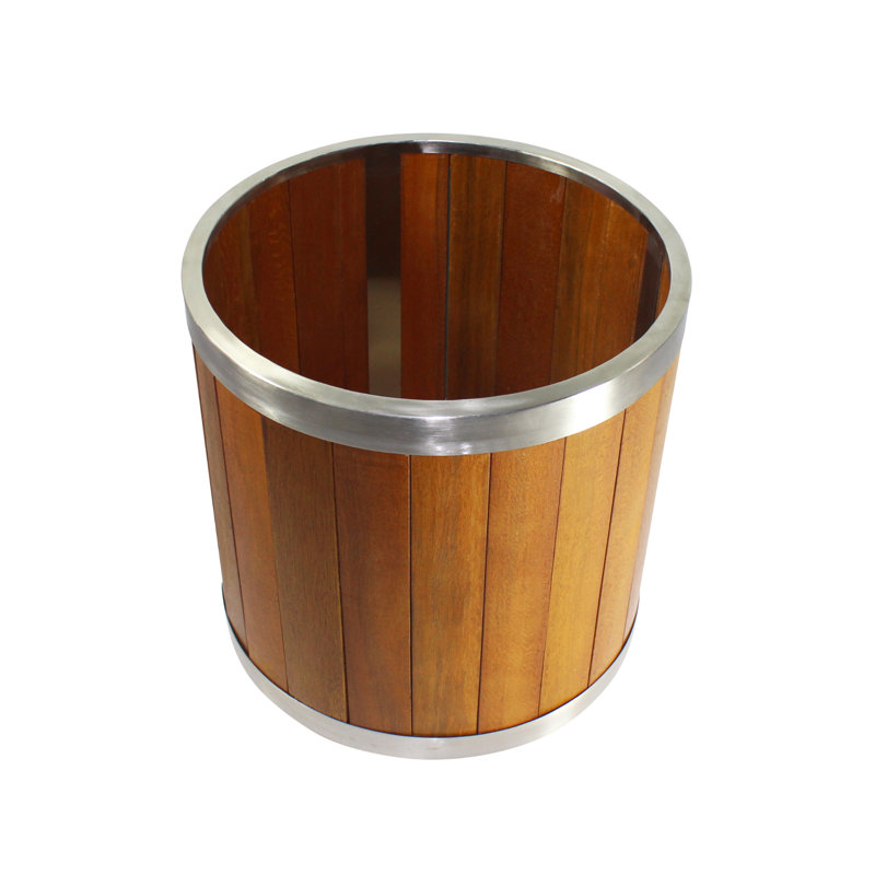 Pot à fleurs en bois, H 12 po x l 12 po x P 12 po, Brun moyen