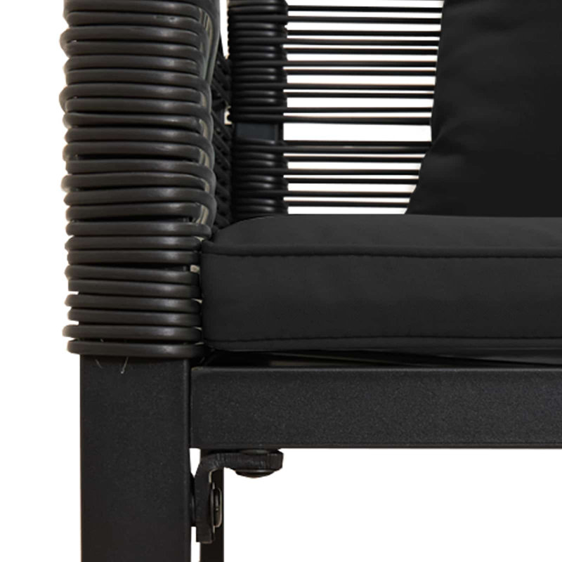 Poly Rattan Outdoor Bench, Black, Black