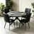 45.3"  Round Dining Table Set For 4, Extendable Wood Table With Faux Leather Chairs, Modern Kitchen Dining Room Set-1725856923