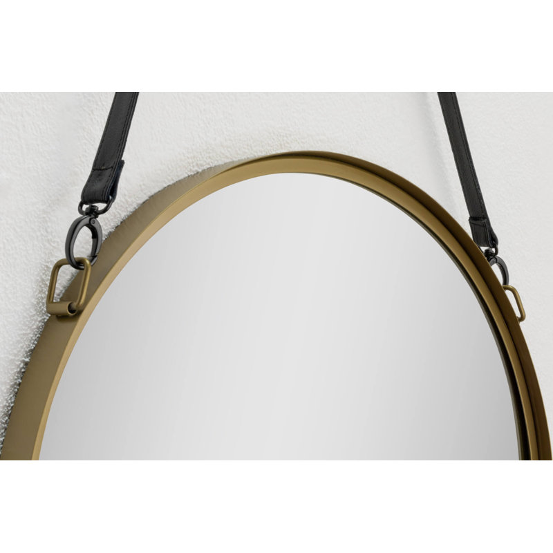 Herron Metal Round Wall Mirror, 110.5cm H x 60cm W, Gold
