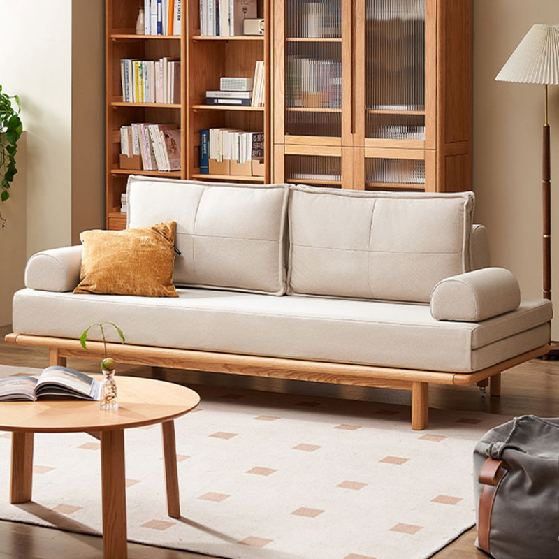Loveseat Beige 100% Polyester Sleeper sofa