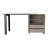 Desk, Two Legs, Two Drawers, Two Shelves -Light Gray