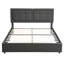 Base de lit tapissier pleine grandeur avec tête de lit ajustable Kempst, base de lit plateforme complète avec station de charge, sommier à lattes en bois, aucun sommier nécessaire-483389857-483643434