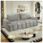 90.2" Modern Teddy Fabric Convertible Sofa Bed with Storage, King Size 3-in-1 Sleeper Couch for Living Room-1949477720