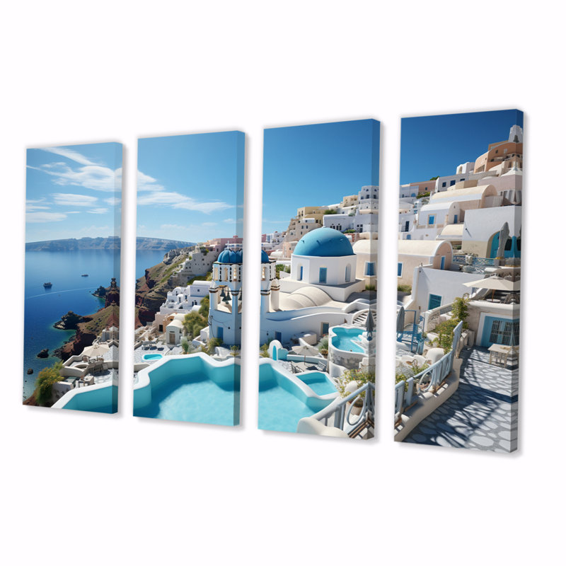 " Greece Santorini Dreams I " 4 - Pieces