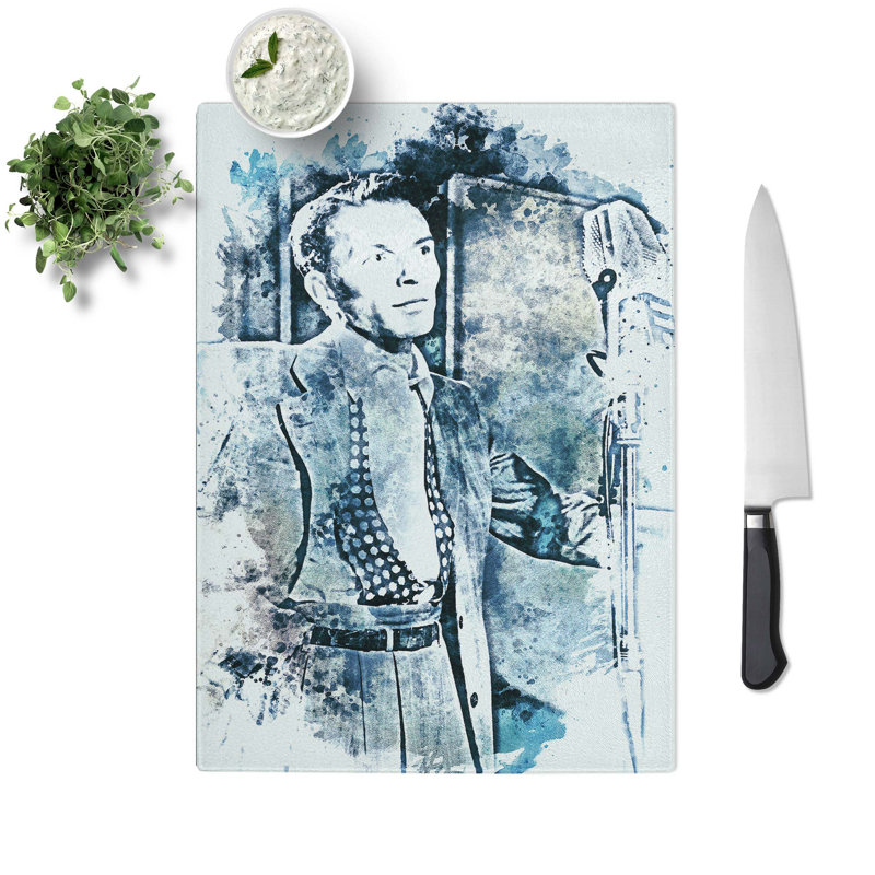Glass Frank Sinatra in Abstract Chopping Board, 39 cm W x 28.5 cm L