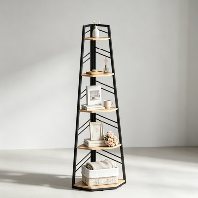 159.5 cm H x 34.8 cm W Corner Bookcase