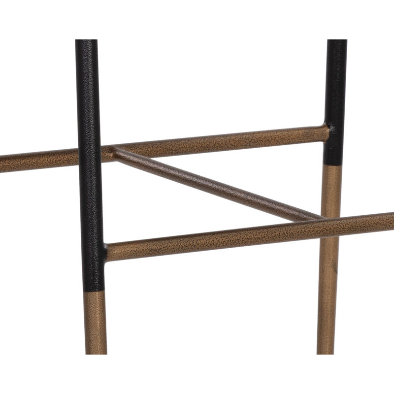 Brenan Upholstered Stool with Metal Frame, Bar Stool (29.5” Seat Height), Brown