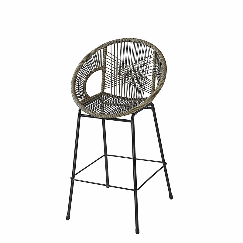 Tabouret de bar d'extérieur vert Ferrara, ensemble de 2