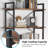 5-Tier Rustic Brown Industrial Metal Bookshelf Unit