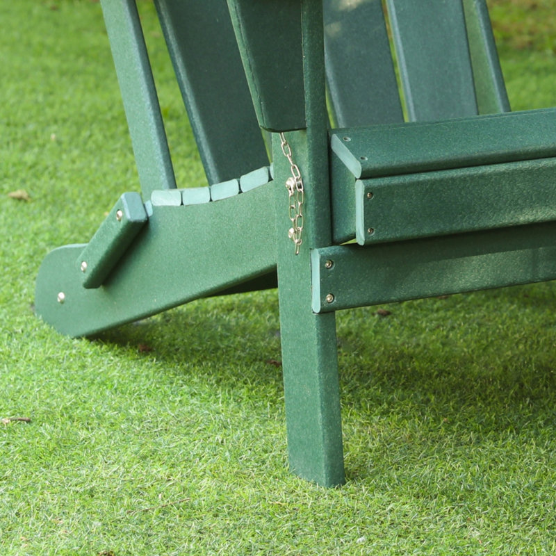 Chaises Adirondack d'extérieur avec accoudoirs empilables pour jardin, terrasse, bord de piscine, vert foncé