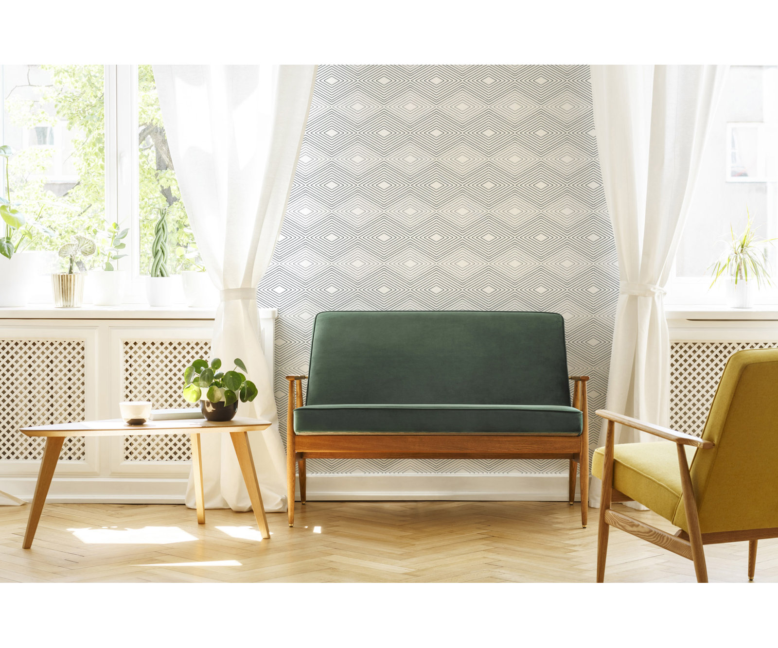 Huron Peel & Stick Wallpaper Roll, Quartz White, Self-adhesive