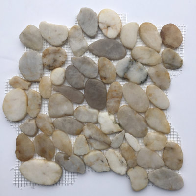Sample - Birch River Rock Random Natural Stone Mosaic Tile in Beige/Tan