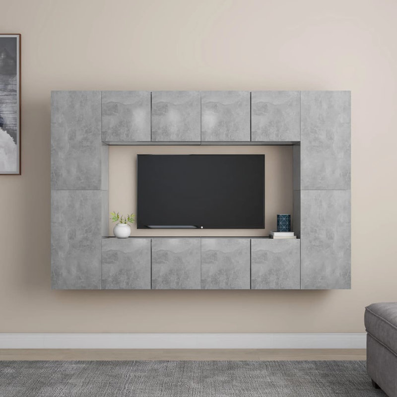 Gillo TV Stand for TVs up to 88", Concrete Grey, 180cm
