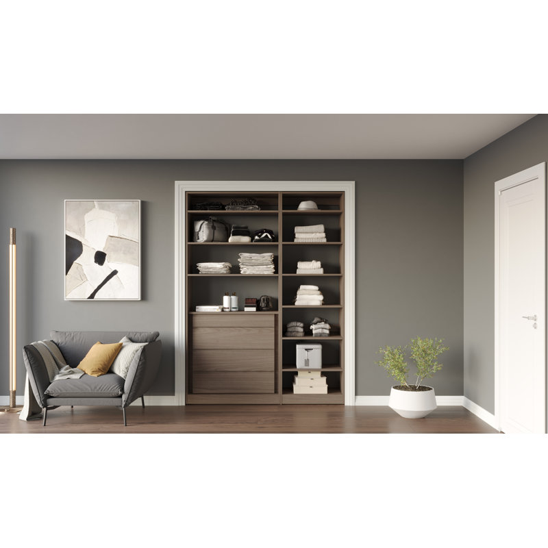 Ensembles de rangement pour garde-robe 36/24 po, H 84 po x l 60 po x P 16 po, Brun