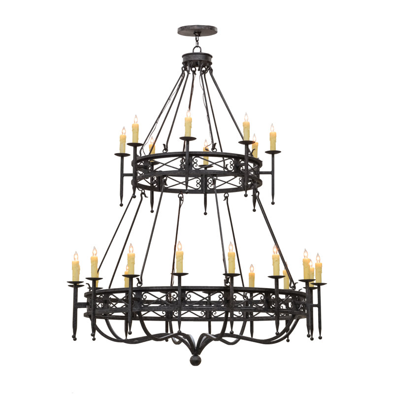 Lustre style chandelier 24 lumières Gina