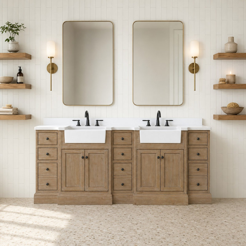 Meuble-lavabo autoportant Kelly 84 po, sapin vieilli Kelly