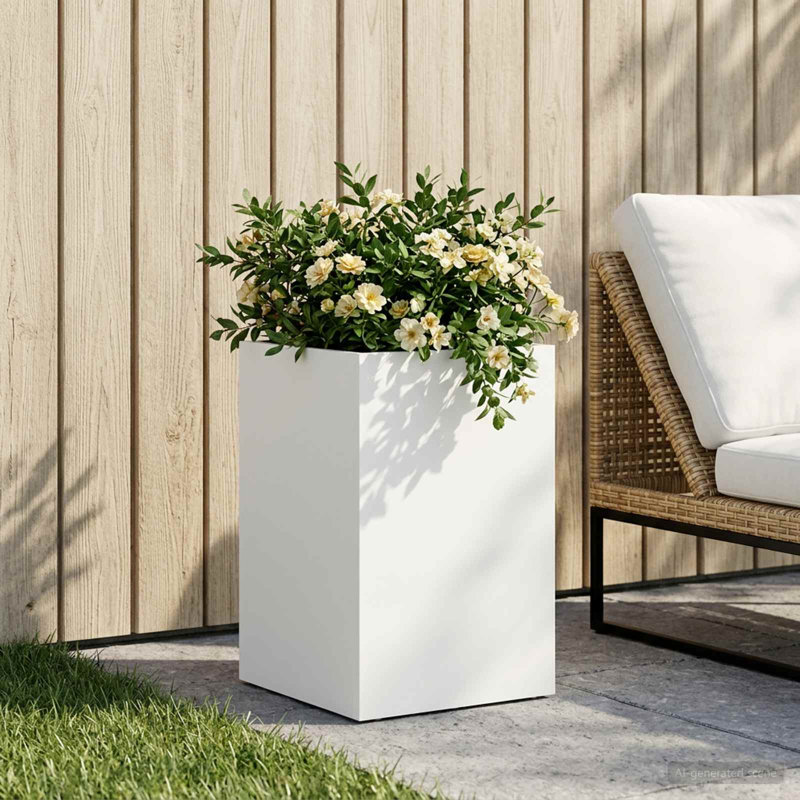 Planter, 1, White, 40cm H x 30cm W x 30cm D