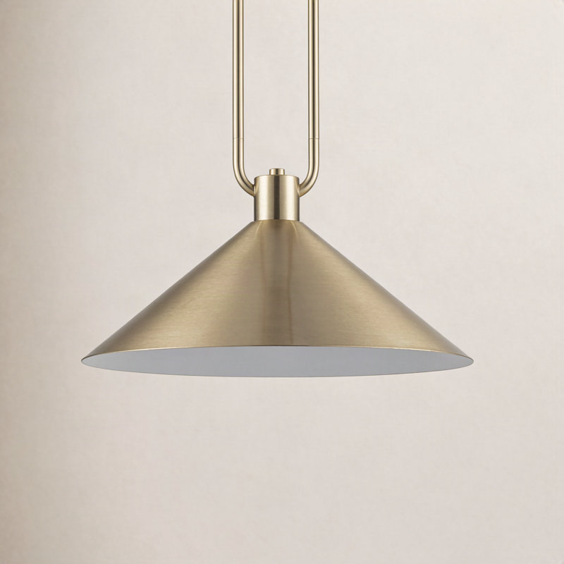Fayra Industrial Pendant, 11.75" H x 17" W x 17" D, Antique Gold