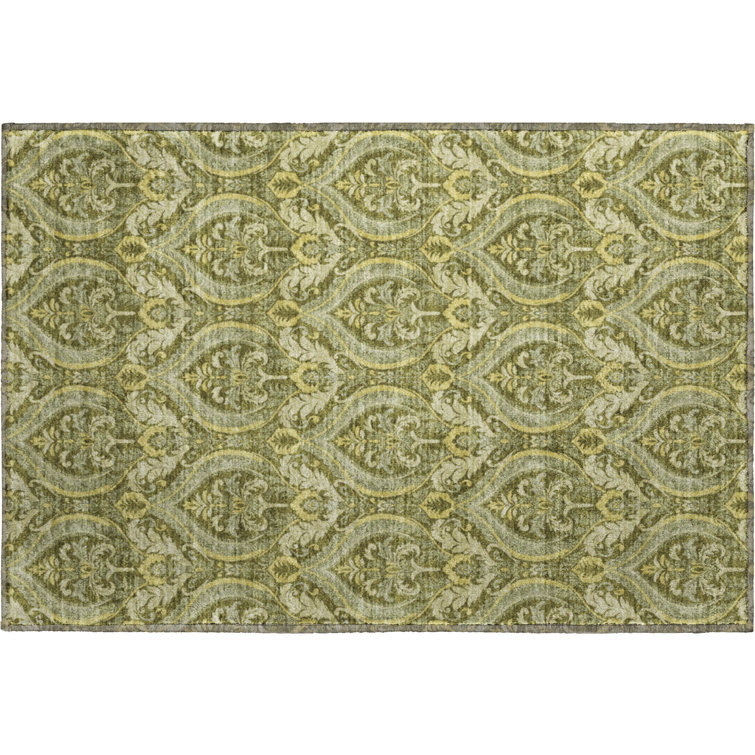 Premium Machine Washable Cerrito AMF572 Green Rug
